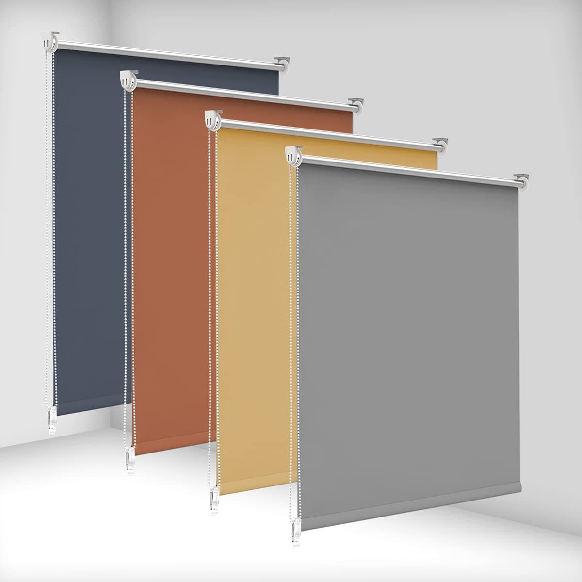 🌞🏡 Bobodeco Verdunklungsrollo ohne Bohren & mit Bohren - Hellgrau 55x210cm (BxH)