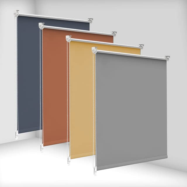 🌞🏡 Bobodeco Verdunklungsrollo ohne Bohren & mit Bohren - Hellgrau 55x210cm (BxH)