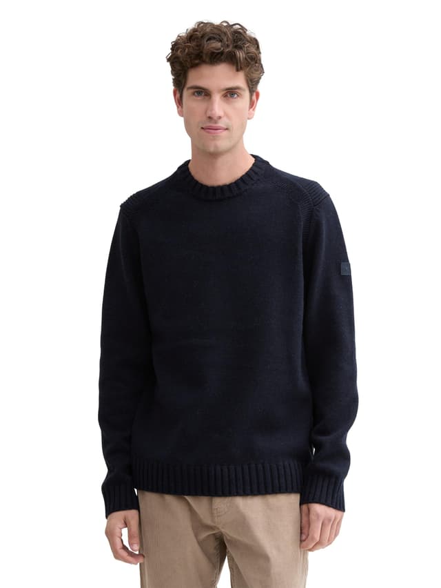 TOM TAILOR Herren Pullover XL 13160 - Gestrickt Navy Melange  🧥🌟