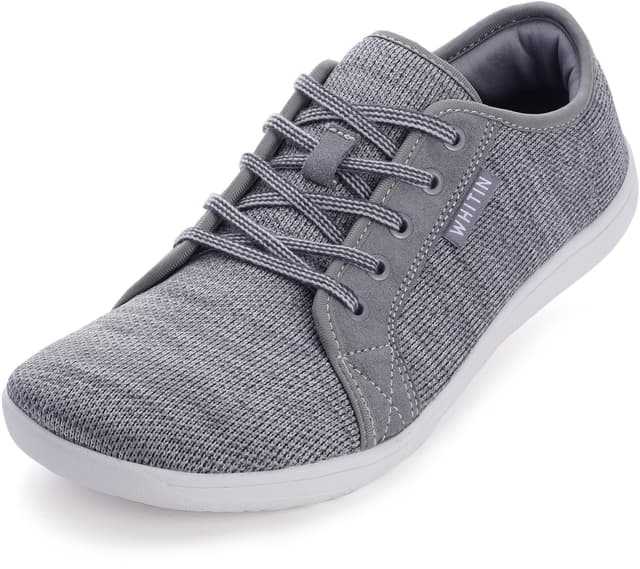 WHITIN Unisex Breite Barfußschuhe | Minimalistische Sneaker 42 EU Weit Barfuß Hybrid Grau 👟🔝