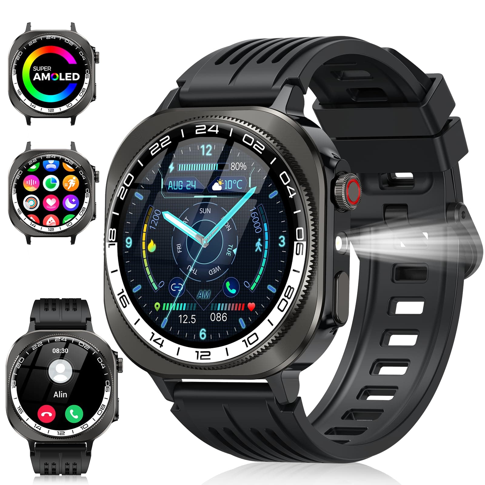 Soudorv Smartwatch Herren Damen 2025 AMOLED Touch-Display Smart Watch 🌟