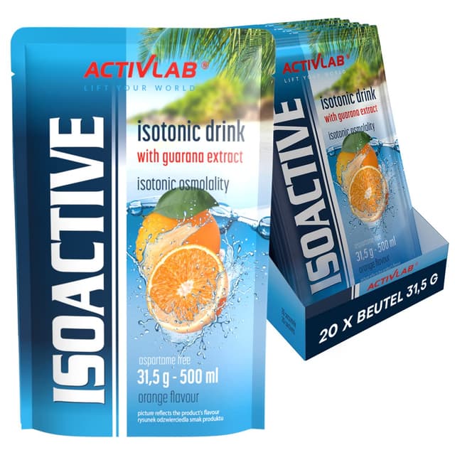 Activlab Isoactive Isotonic Drink mit Guarana | Orange | 20 x 31,5 g