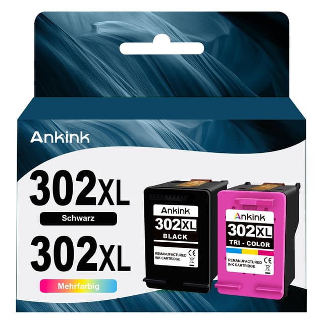 ANKINK Wiederaufbereitet Tintenpatrone Druckerpatronen Ersatz HP 302XL 2er-Pack 🌹😎🖨️