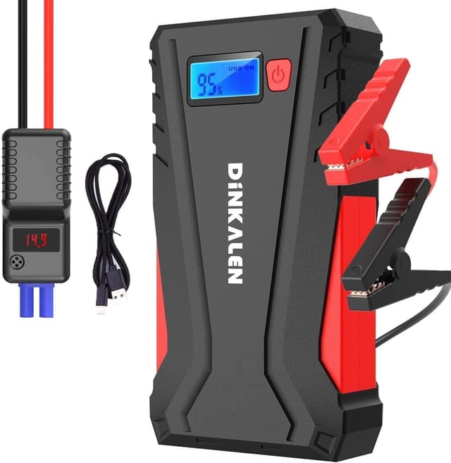4000A Starthilfe Powerbank 12V - Auto Starthilfe mit LED-Taschenlampe und Smart Clamps