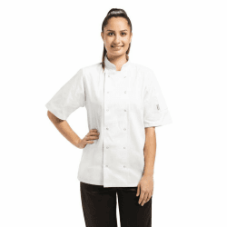 👨‍🍳👕 Whites Chefs Clothing Vegas Unisex Polycotton Koch-Jacke Kurzarm, XL / X-Large / Extra-Large, Weiß