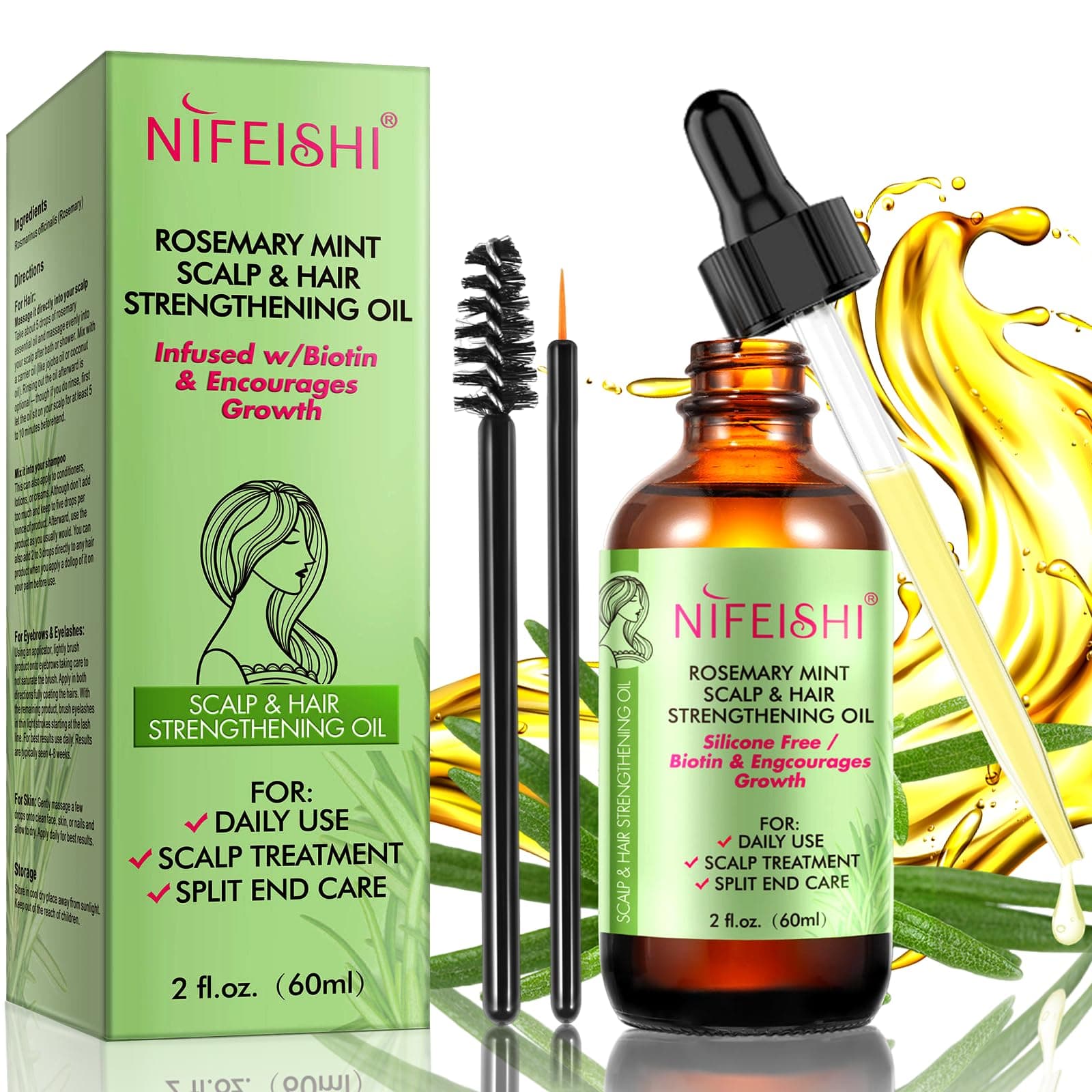 🌿🌹 Rosmarinöl Haare 60ml - 100% Naturreines Rosmarinöl für Haarwachstum!
