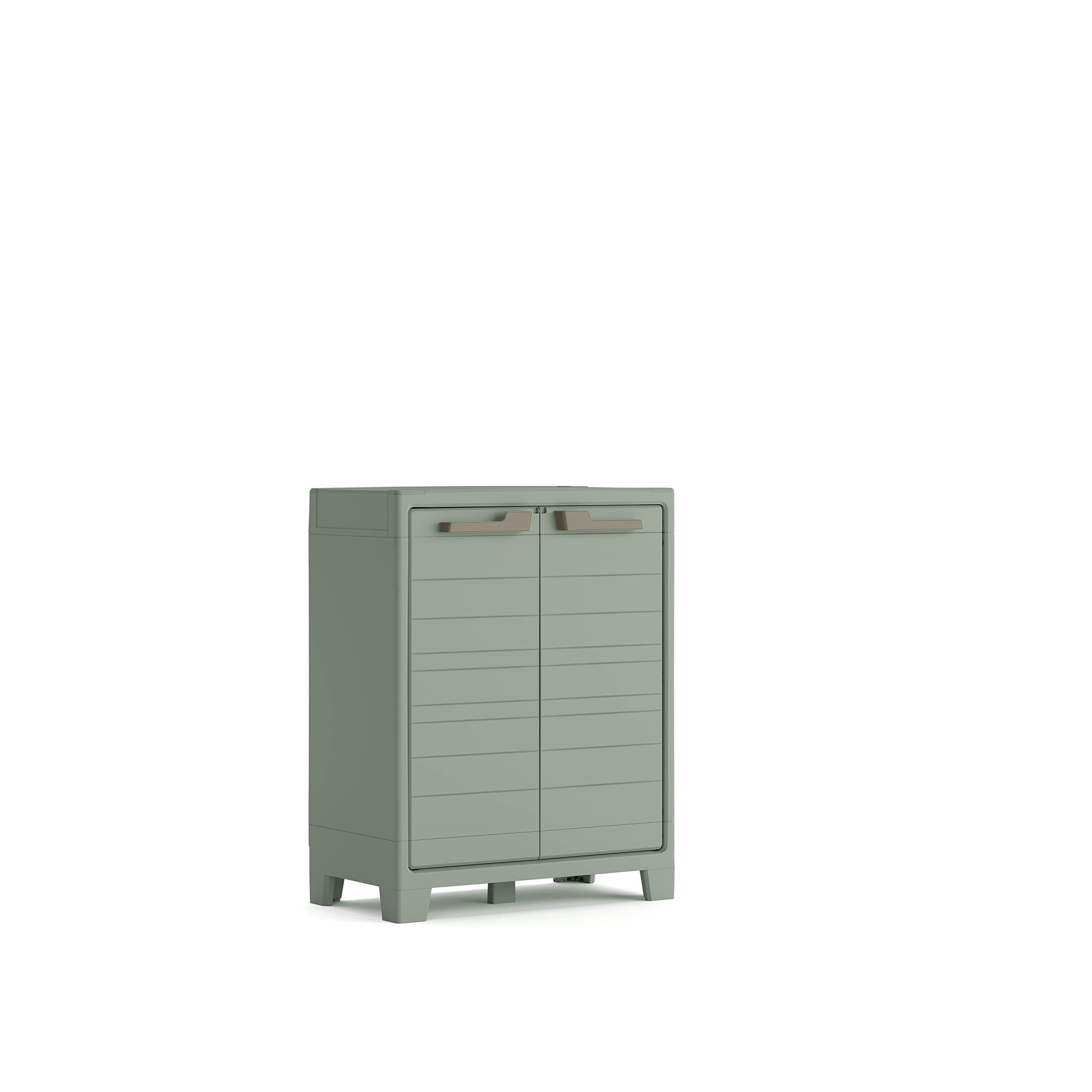 🌿🏡 Keter Planet Outdoor Kunststoffschrank, niedrig, jadegrün, 80 x 44 x 100 cm