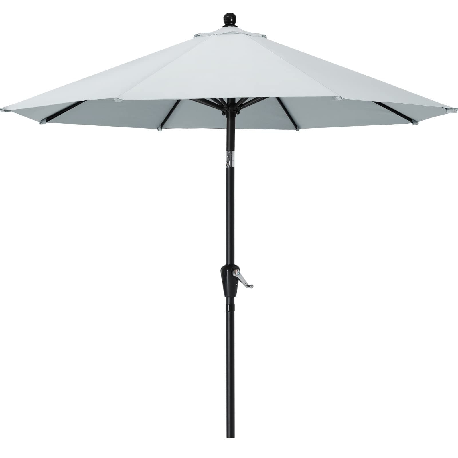 🌞 MasterCanopy 270 cm Sonnenschirm neigungsverstellbar, mit 8 Rippen und Kurbel, für Patio, Garten, Terrasse, Markt, Grau 2.7M Grau - Angebot!