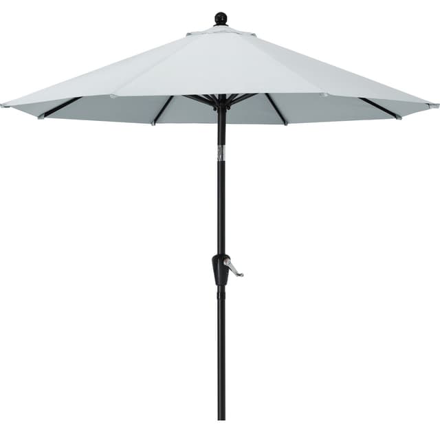 🌞 MasterCanopy 270 cm Sonnenschirm neigungsverstellbar, mit 8 Rippen und Kurbel, für Patio, Garten, Terrasse, Markt, Grau 2.7M Grau - Angebot!