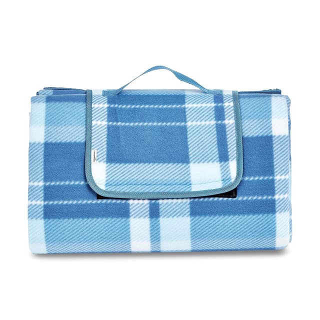 🌞 Amazon Basics Reisedecke 200x200cm - Hellblaues Plaid 🌊