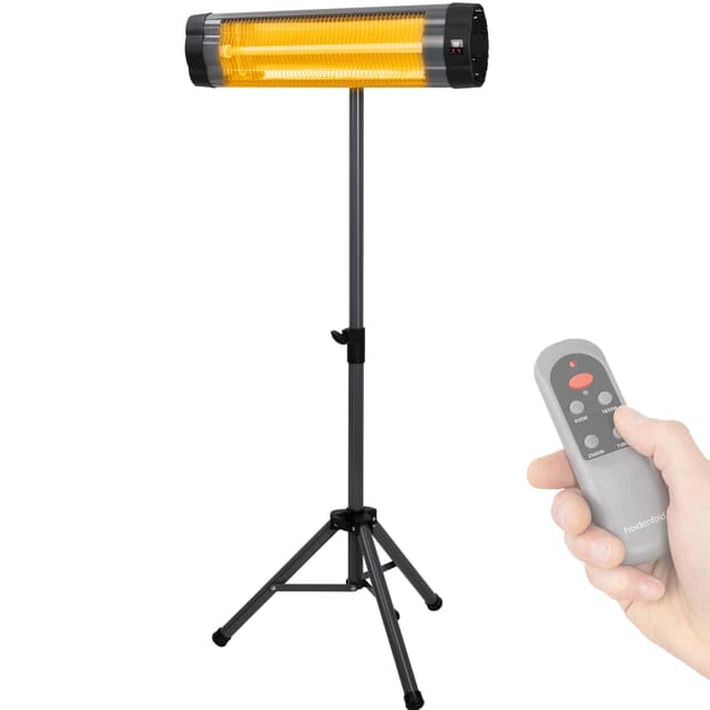 Heidenfeld Infrarot Heizstrahler IH100 | 𝟑 𝐉𝐀𝐇𝐑𝐄 𝐆𝐀𝐑𝐀𝐍𝐓𝐈𝐄 - 2500 Watt - Fernbedienung - Stativ - Schutzhülle