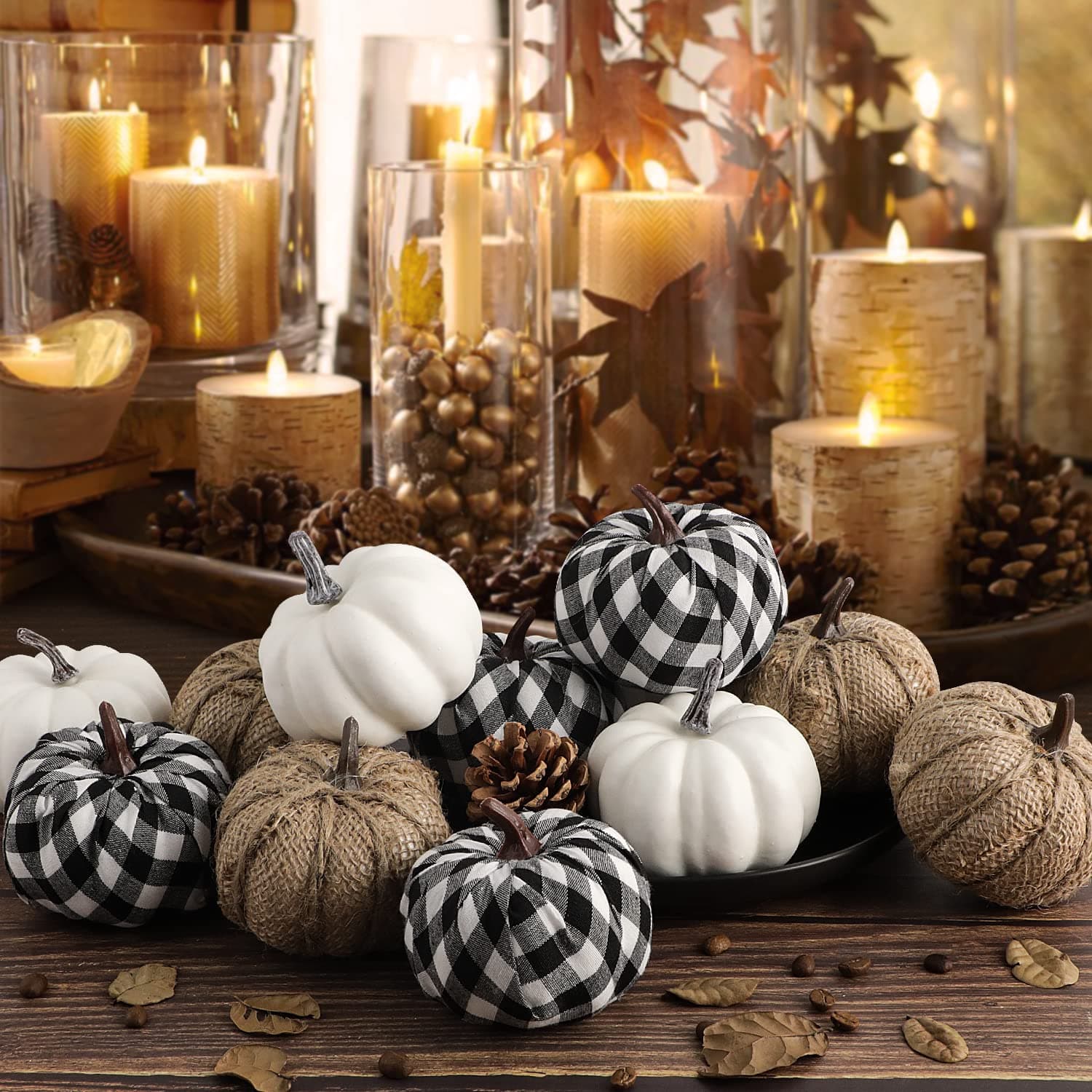 🎃 Benjia 12 Stück Kürbis Herbst Deko Dekoration Draußen - 15.29€