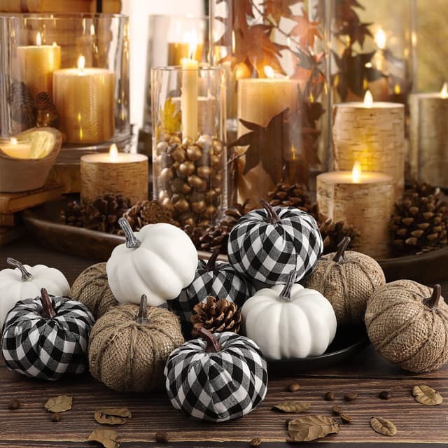 🎃 Benjia 12 Stück Kürbis Herbst Deko Dekoration Draußen - 15.29€