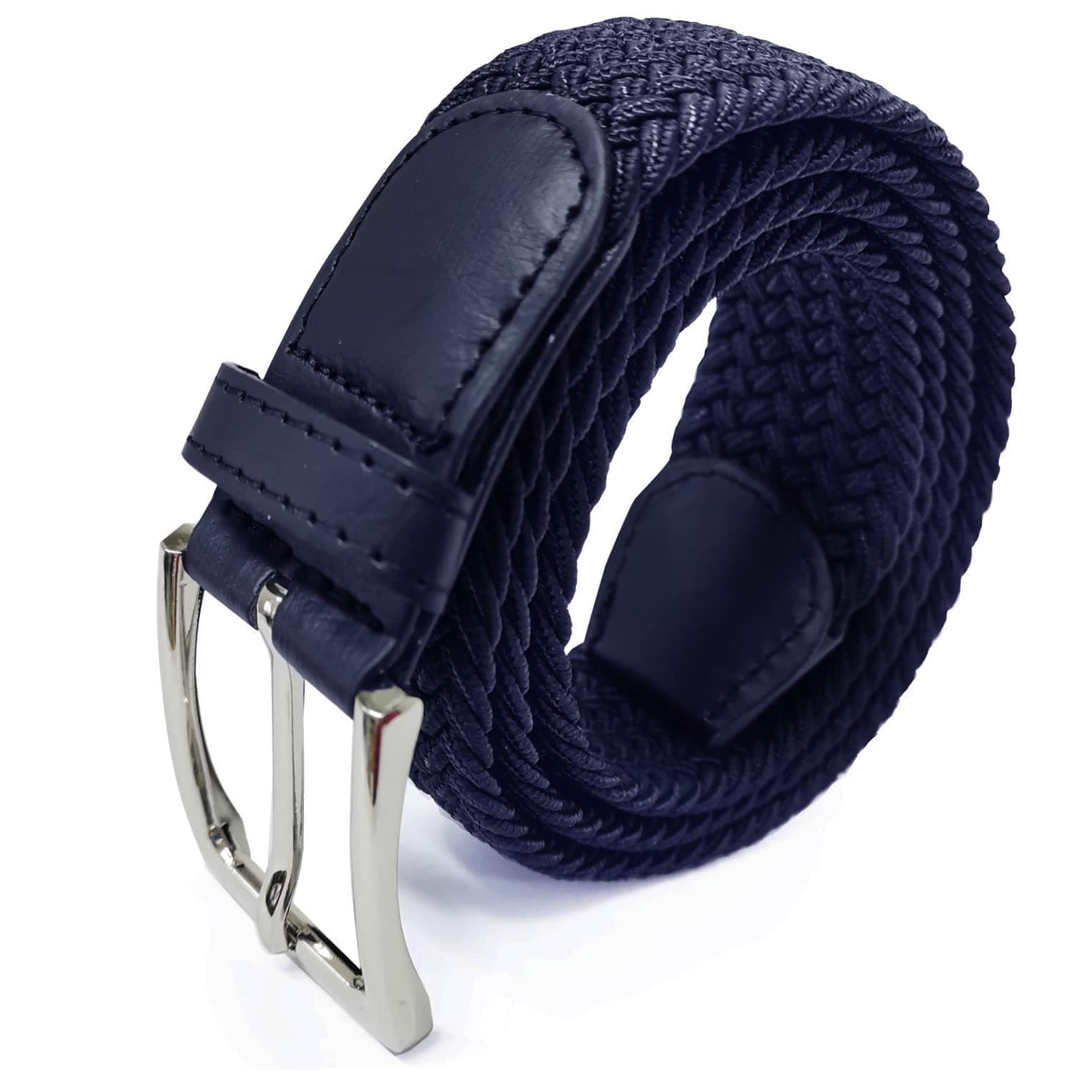 Glamexx24 Unisex Elastischer Stoffgürtel 💫 Geflochtener Stretchgürtel Dehnbarer Gürtel für Damen und Herren 105 Dunkelblau