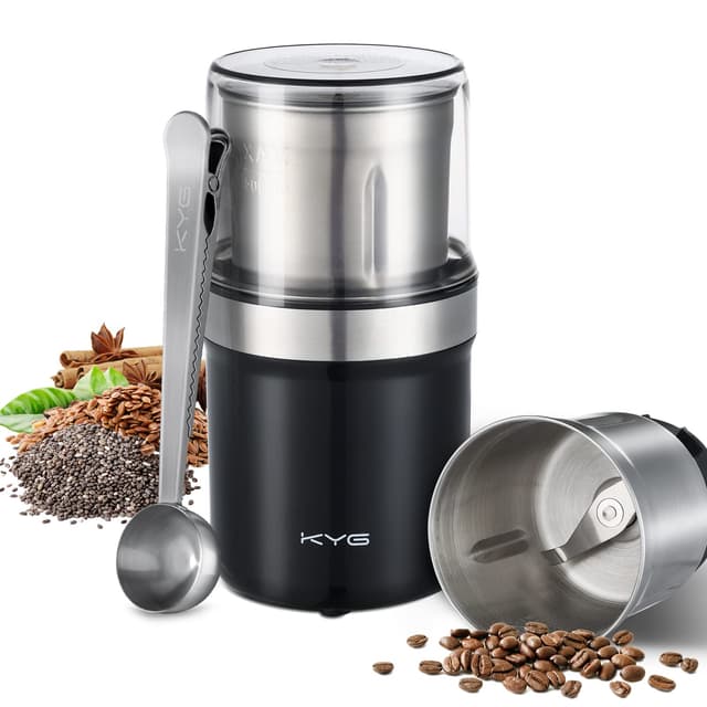 KYG Elektrische Kaffeemühle mit Doppeltem Schutzsystem 🌟