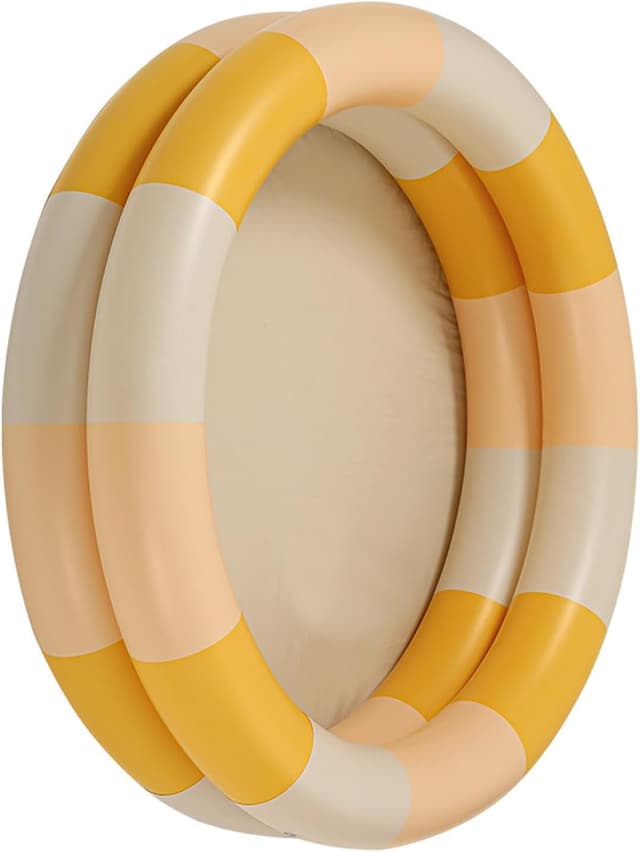 🌊👶 Aufblasbarer Pool Baby Retro Blow Up Swimming Pool Familie Niedlicher Stil Verdickter Wasserpool (Gelber Streifen)