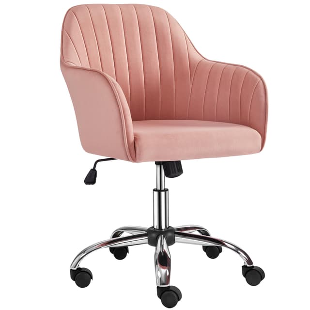 🌟 Yaheetech Homeoffice Stuhl, Schminkstuhl, Schreibtischstuhl - Rosa 🌟