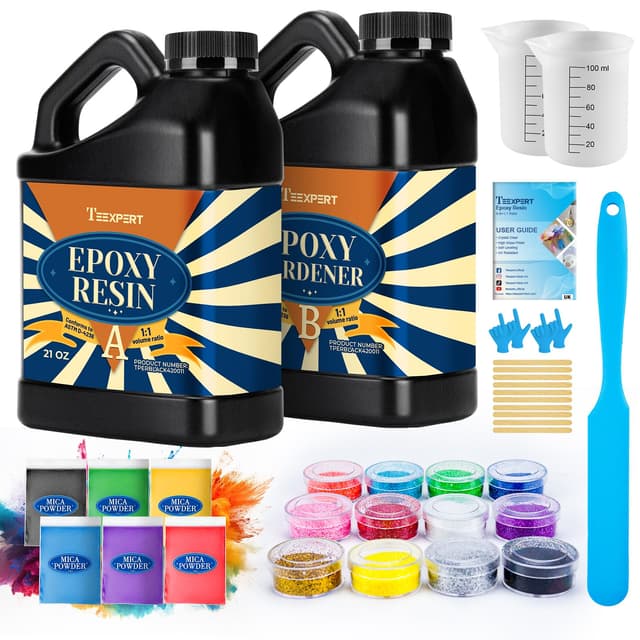 Teexpert Epoxidharz Set 1,2L mit Mica-Pulver & Glitzer