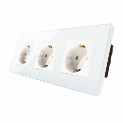 🔌🔋 Angebot: CNBINGO Glas Schuko Steckdose unterputz - Design Schutzkontakt Wandsteckdose dreifach mit Glasrahmen - in Weiß