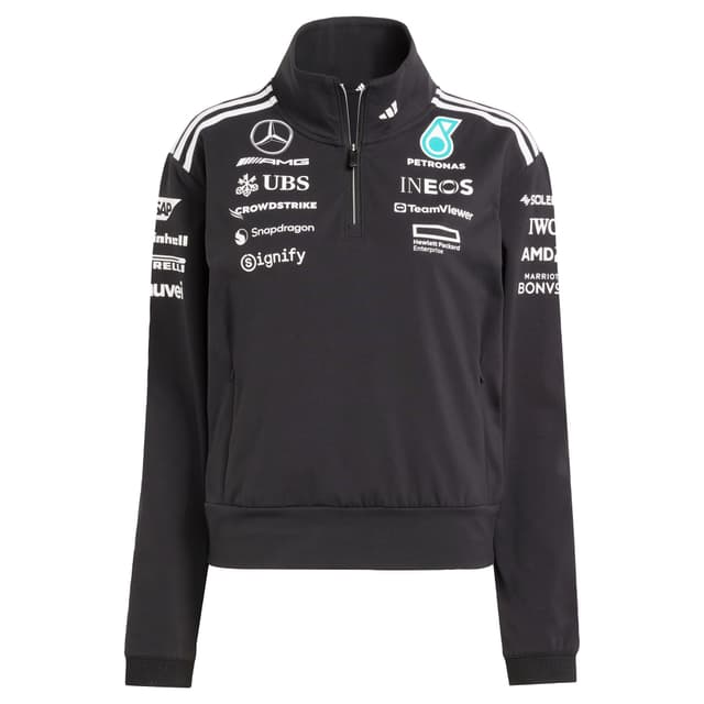 🔥SALE🔥 adidas Damen Mercedes - Amg Petronas Formula One Team Team Quarter Zip Women Sweatshirt S Black/White
