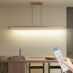 Mikeru 120cm Walnuss LED Pendelleuchte 🌟 Modern Esszimmer LED Hängeleuchte