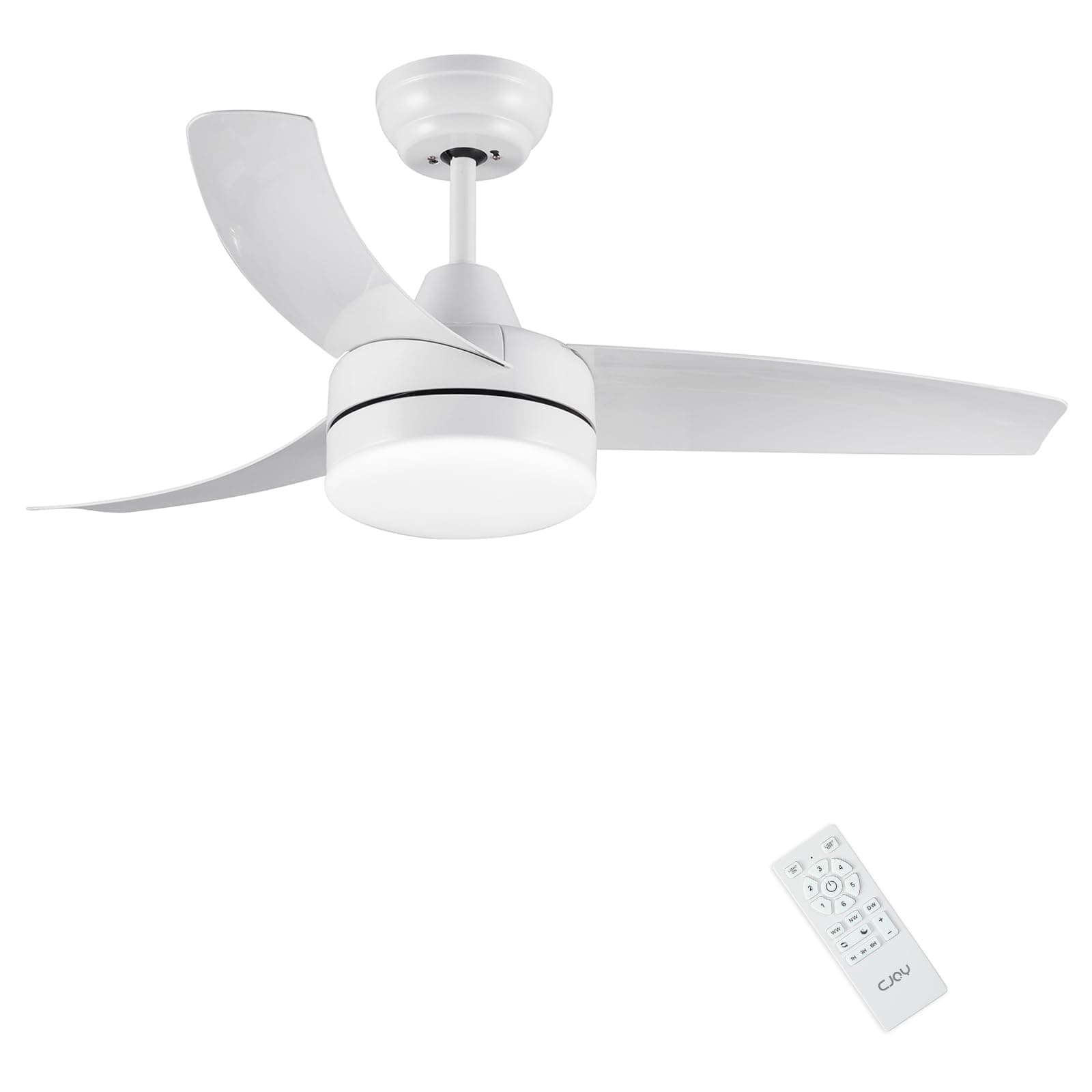 CJOY Ø107CM Deckenventilator mit Beleuchtung und Fernbedienung Elfenbeinweiß