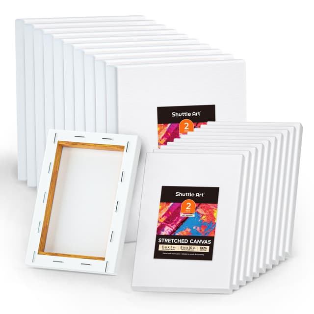🎨 Shuttle Art 20 Leinwände zum Bemalen Set, 100% Baumwolle, 20Stk
