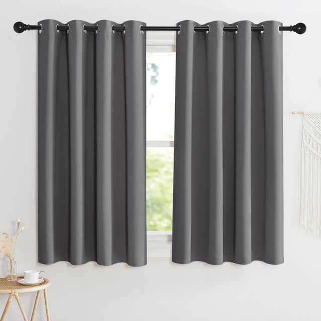 🌙 KGORGE Graue Verdunklungsvorhänge 2er Set 125 x 140 cm | Blickdicht & Umweltfreundlich 🌿