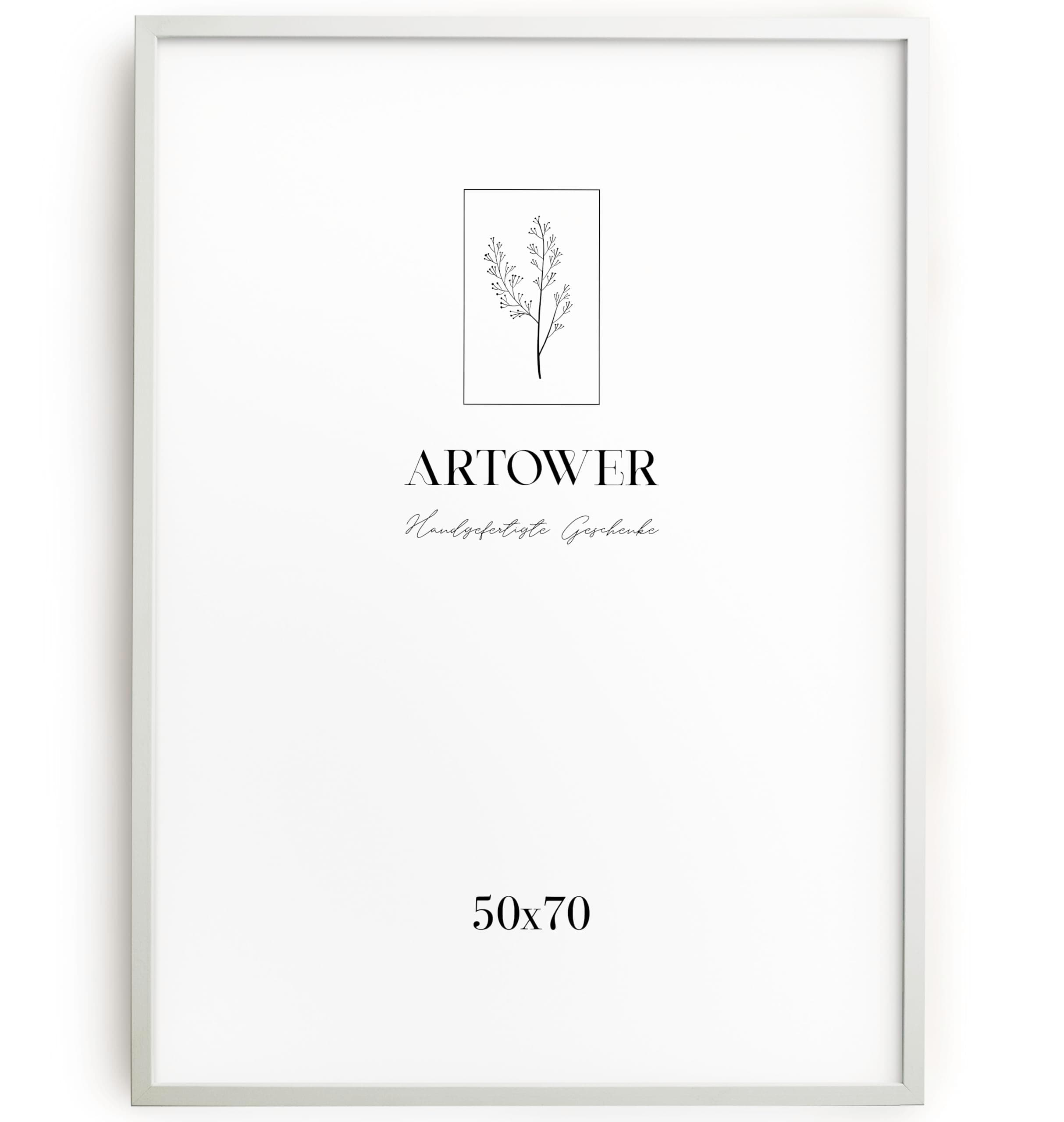 Artower® Bilderrahmen für 50 x 70 cm Weiß Holz Dünner Rahmen
