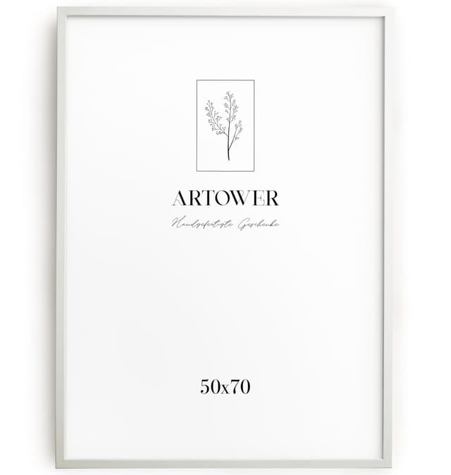 Artower® Bilderrahmen für 50 x 70 cm Weiß Holz Dünner Rahmen