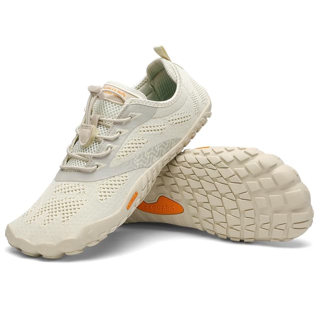 SAGUARO Barfußschuhe Herren Damen Zehenschuhe Unisex Traillaufschuhe 41 EU Beige 😍👟