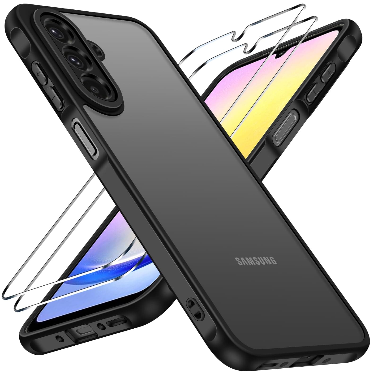 📱🔒 iVoler Hülle für Samsung Galaxy A26 5G mit Panzer Schutz Glas - Schwarz