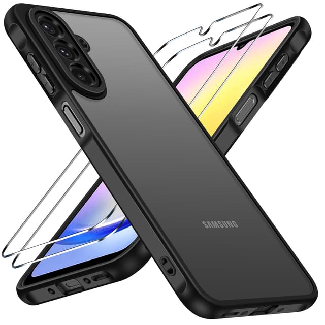 📱🔒 iVoler Hülle für Samsung Galaxy A26 5G mit Panzer Schutz Glas - Schwarz