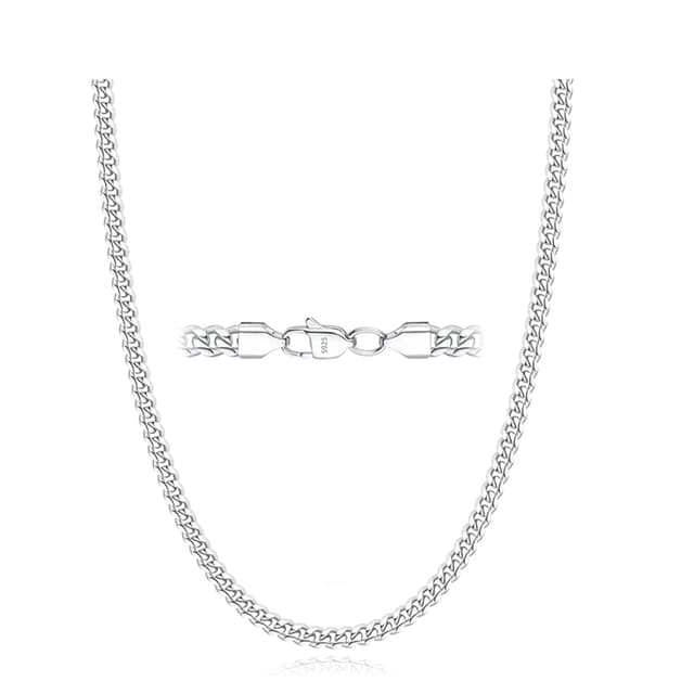 Esrael S925 Sterling Silber Kubanische Kette Halskette für Männer 😎🎁