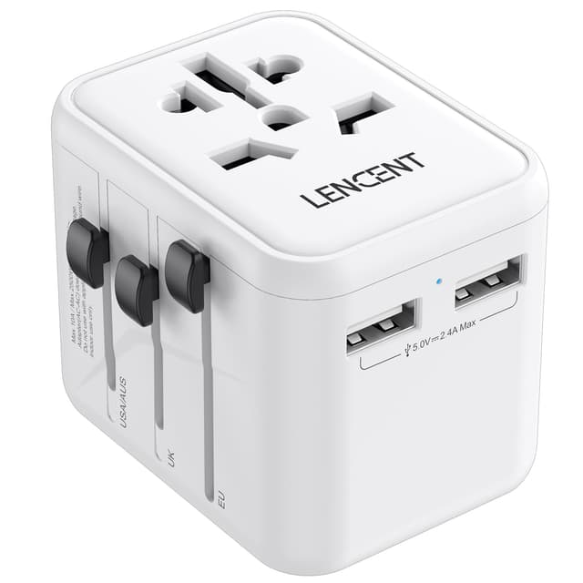 LENCENT Internationaler Reiseadapter mit UK/USA/EU/AUS-Stecker 🌍🔌🔋