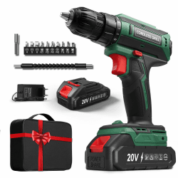 🔧 FAHEFANA - Akkuschrauber Set 20V, 2000mAh Akku, 42Nm Max, 2-Gang Akku-Bohrmaschine