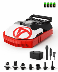 GICLE Elektrische Sup Pumpe Akku,22PSI Elektrische Sup Board Pumpe Akku DC12V 36W Typ C Auto-Off Inflator and Deflation Geeignet für aufblasbare Paddle Board,Portable Boot,Wasser Sport Rot Mit Akku