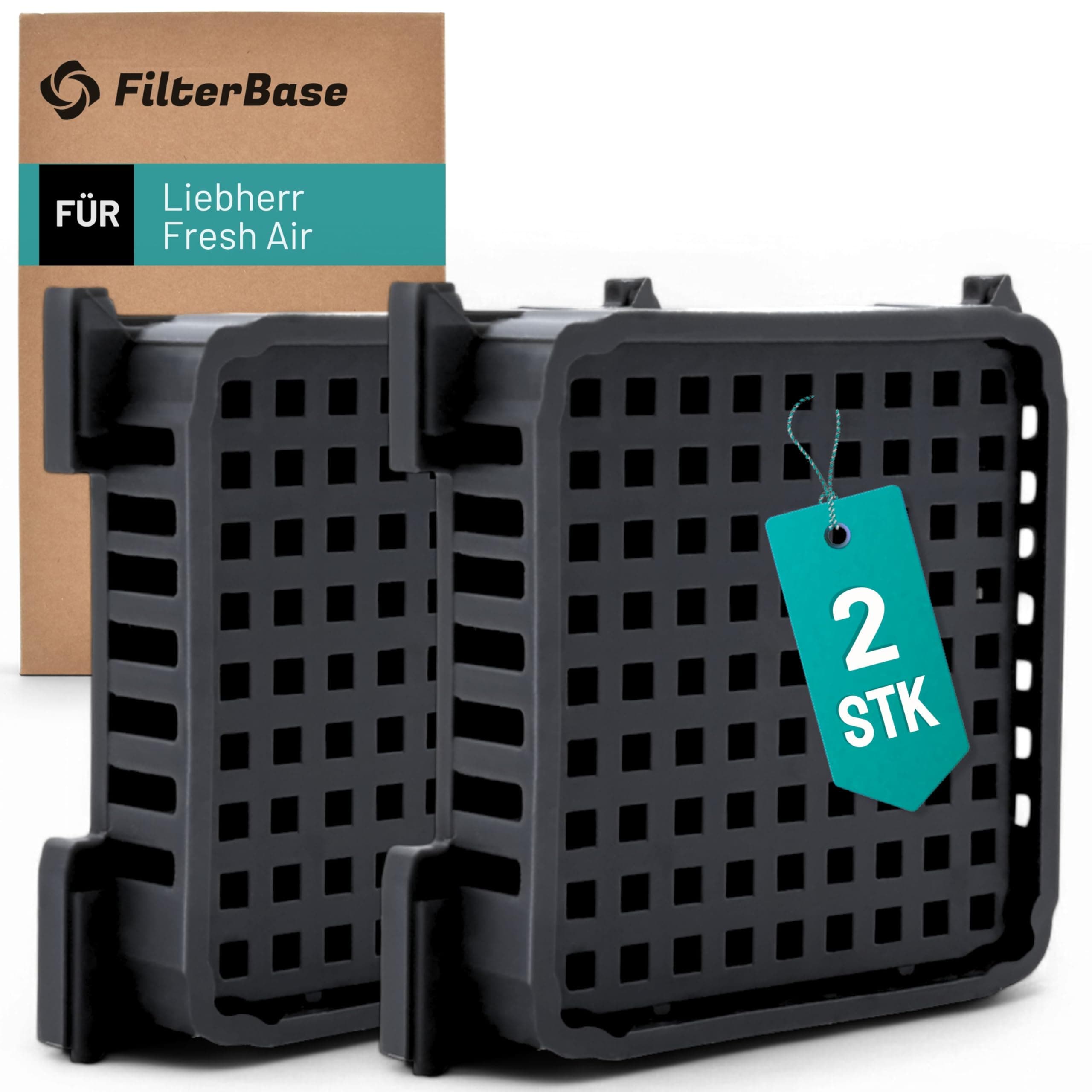 FilterBase® Fresh Air Filter für Liebherr Kühlschrank | 2 Stück | Aktivkohlefilter