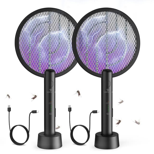 🦟🔌 GOOQAND 2er Elektrische Fliegenklatsche, 4000V Elektro Mückenklatsche 🦟🔌