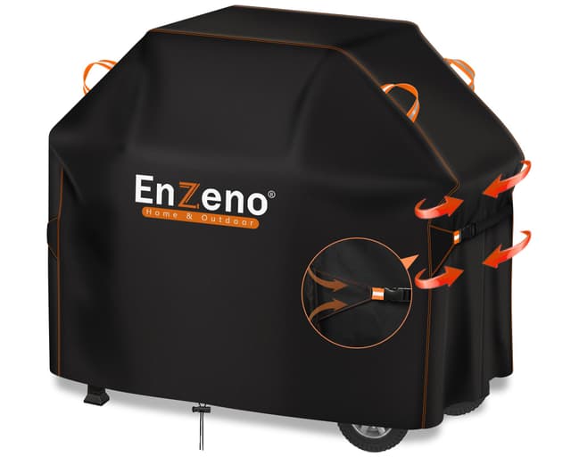 🔥 Schützen Sie Ihren Grill für immer! Enzeno Grillabdeckung wetterfest für Weber, CharBroil, Brinkmann - Schwarz