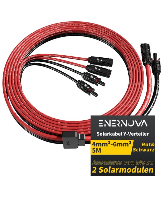 Energiespar-Deal: 🌞🔌 Enernova Solarkabel Y-Verteiler, 4mm²-6mm² Solar-Anschlusskabel 🌱