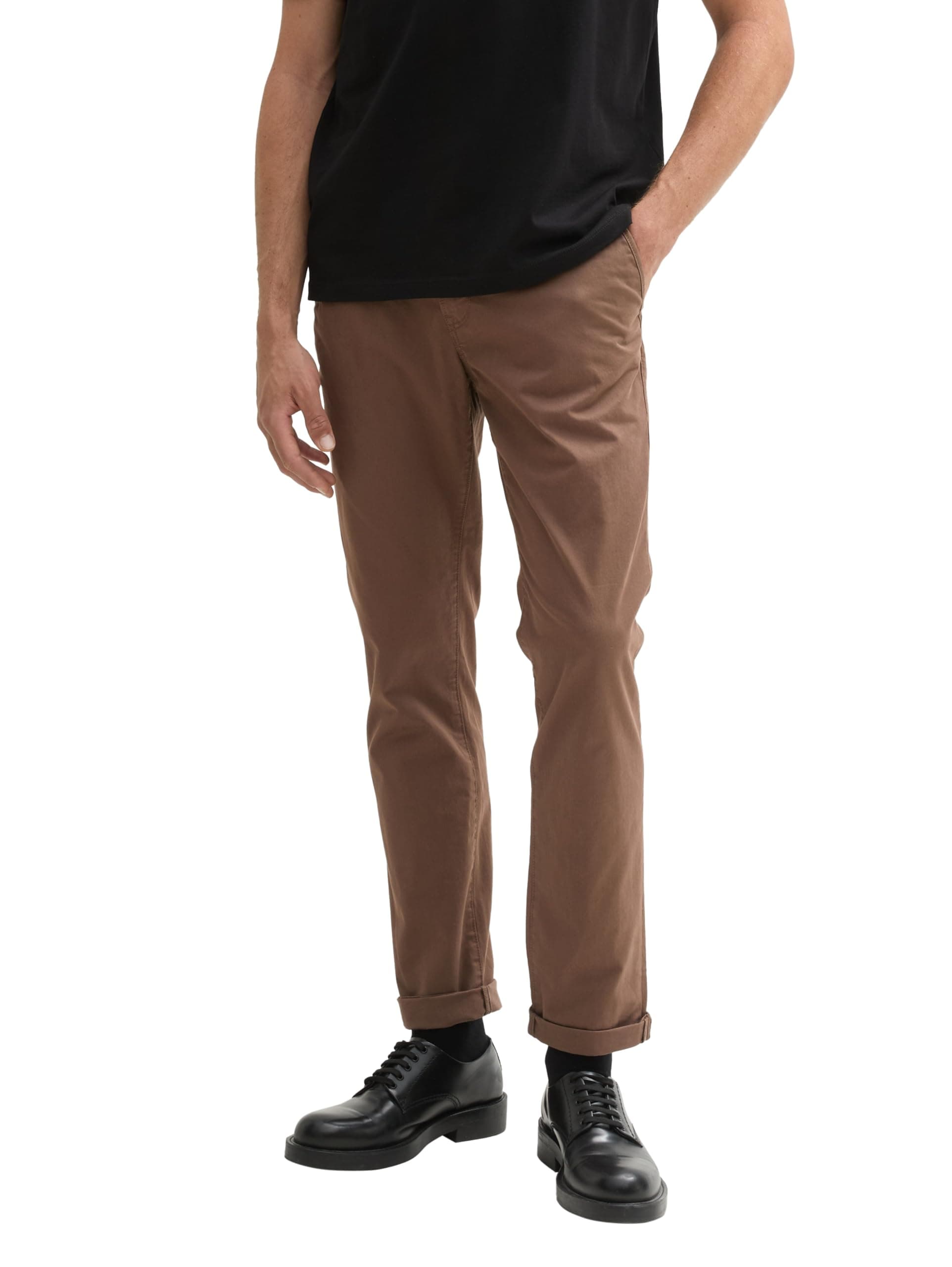 TOM TAILOR Denim Herren Slim Chino Hose 27W / 36L 14525 - Chocolate Brown Beige 🌟
