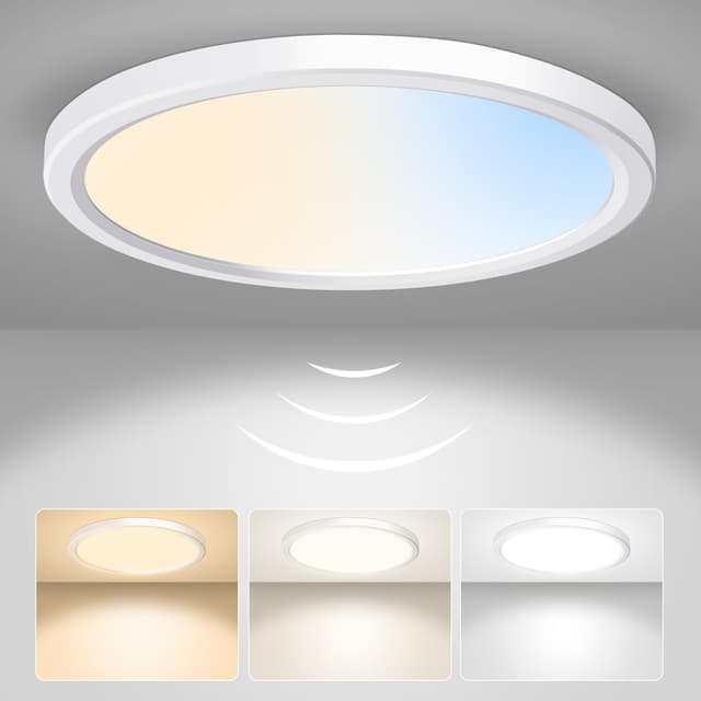ALUSSO LED Deckenleuchte mit Radar Bewegungssensor, 18W Deckenlampe 3CCT 3000K 4000K 6500K 1600LM