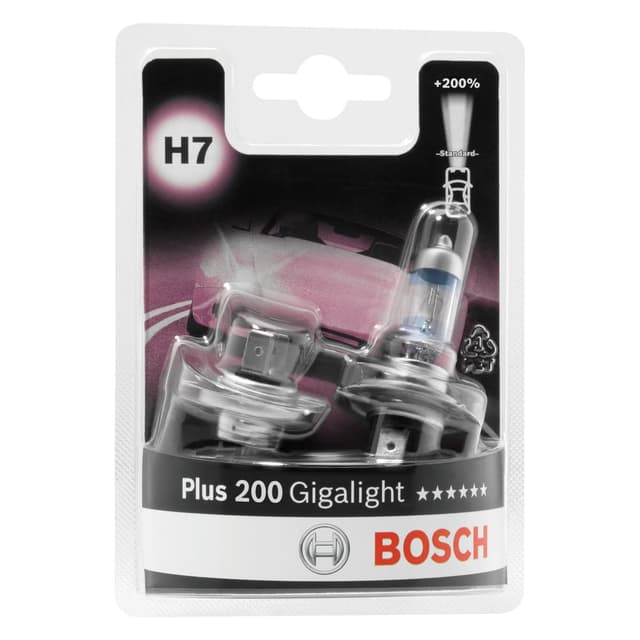 🌟 Deal des Tages! Bosch H7 Plus 200 Gigalight Lampen - 12 V 55 W PX26d - 2 Stücke 2er-Pack Plus 200 Gigalight