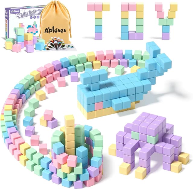 🧩 Apluses Magnetische Bausteine - Kinderspielzeug 32 Stück - Pastellfarben 🌈