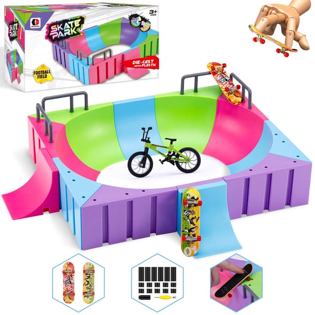 Tlater Mini Finger Skateboard Park Kits, 12-in-1 Finger Skateboard Ramp Set 🛹🎁
