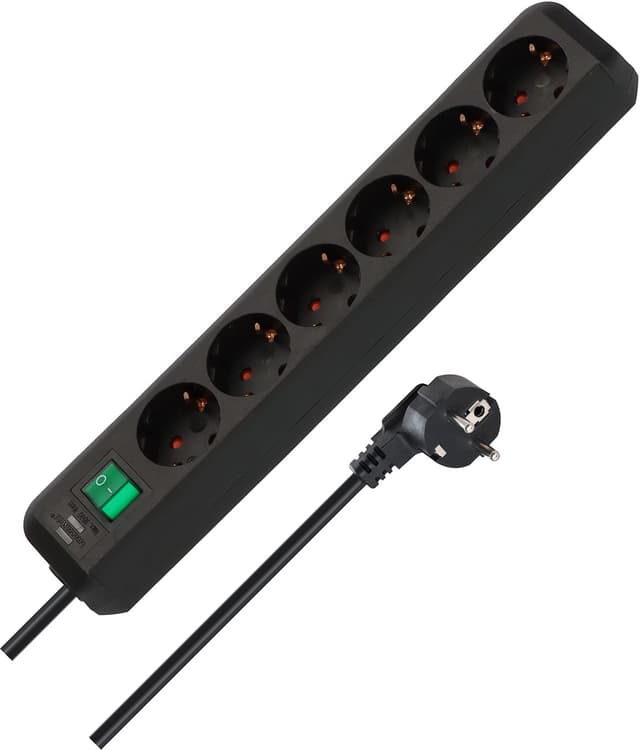 🔌 Brennenstuhl Eco-Line Steckdosenleiste 6-Fach 🖤