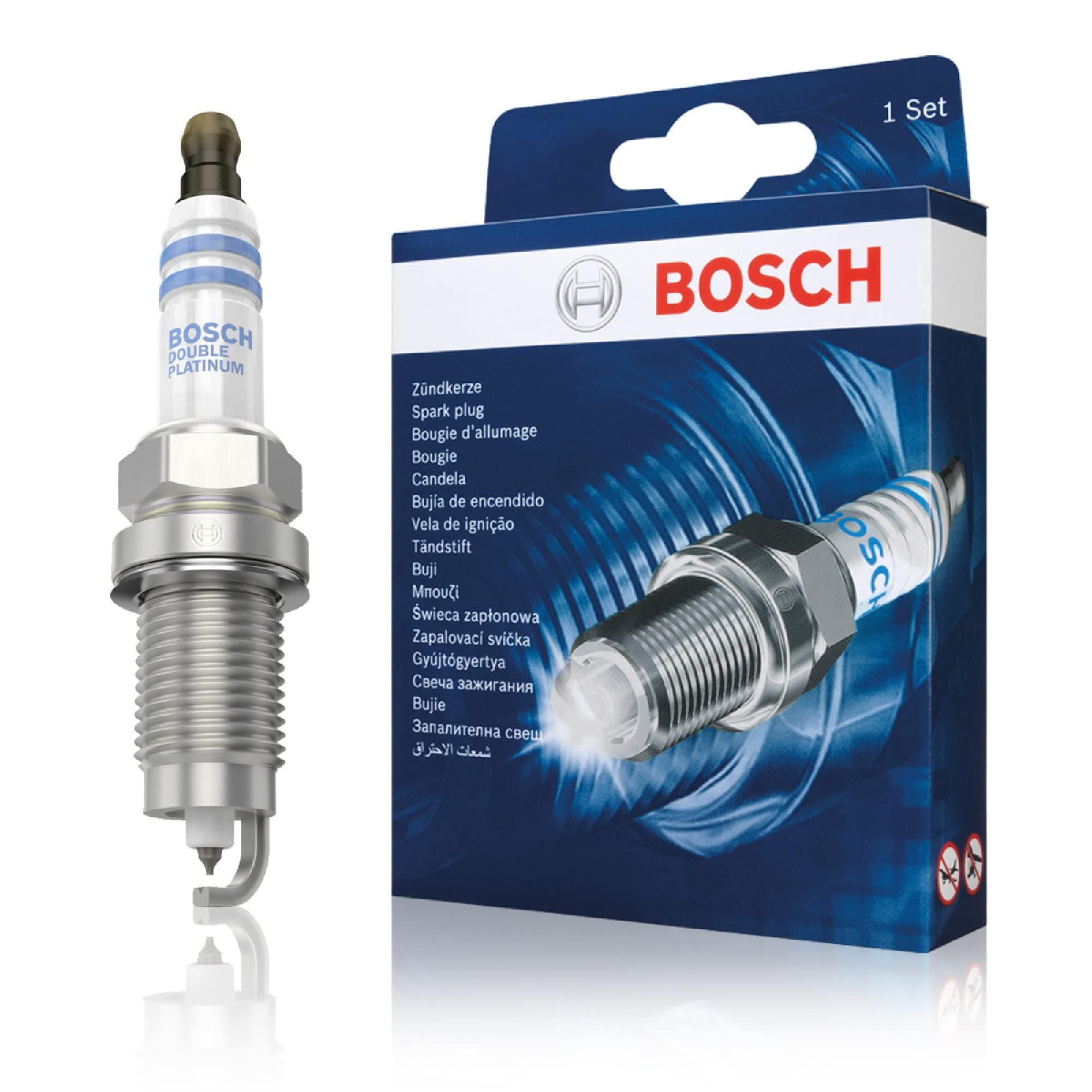 Bosch FR7HPP33 (+52) - Zündkerzen Double Platinum - 4er Set Kartonbox – 4 Stück 🚗🔧