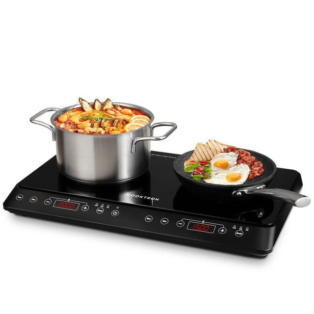 COOKTRON Induktionskochfeld 2 Platten Mobil, 3500W Doppel-Induktionskochplatte 🍳