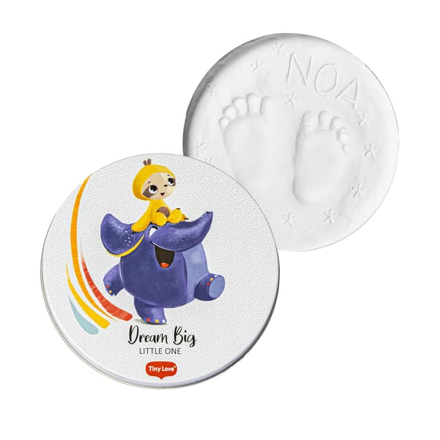 👶🎨 Tiny Love Zauberbox rund, Erinnerungsbox Baby 🎁 Gipsabdruck Baby Hand und Fuß